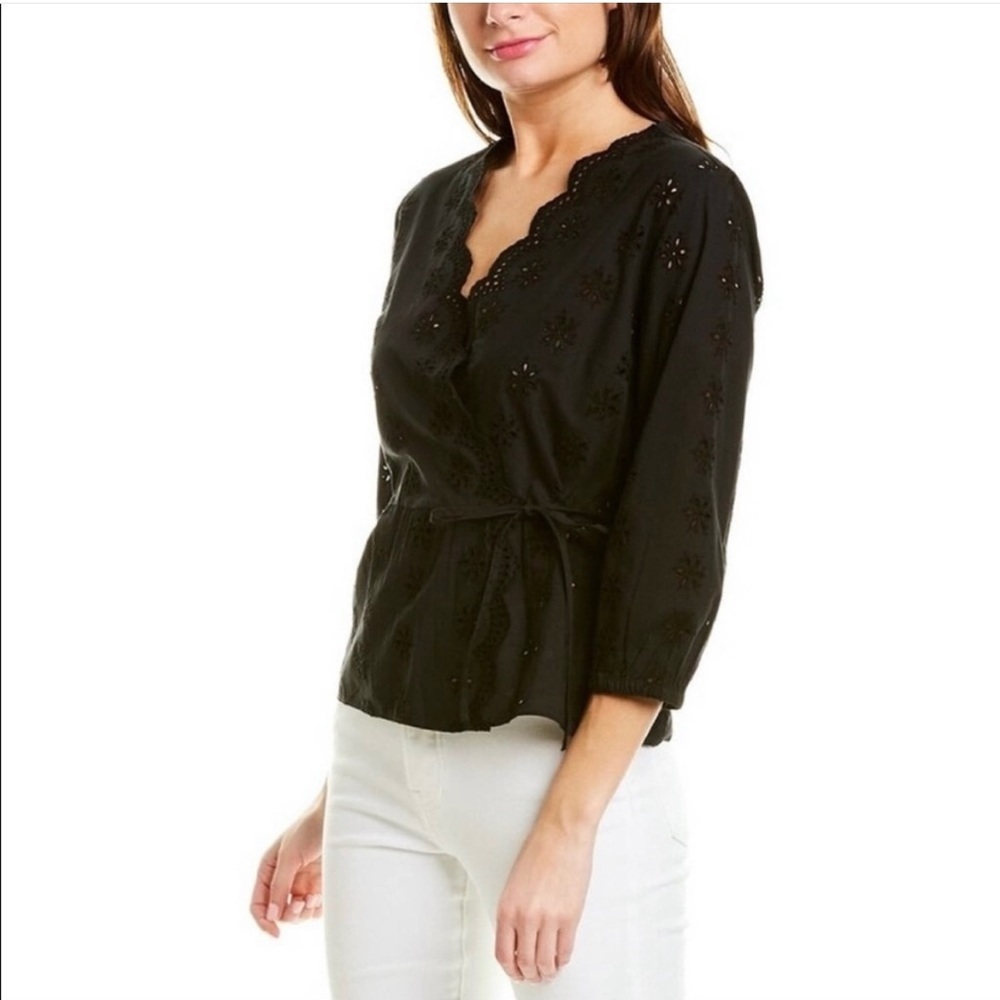 Madewell Scalloped Eyelet Wrap Top